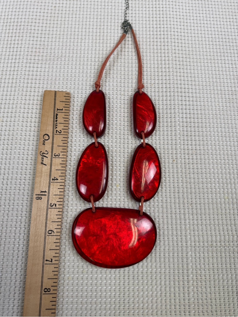 Bold Red Statement Acrylic/ Resin Necklace - Picture 13 of 13